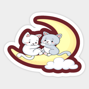 Kitten Sitting on the Moon Sticker